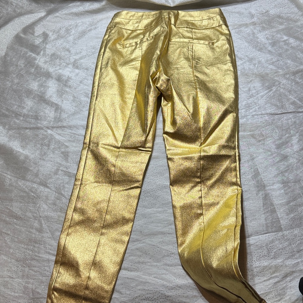 New York & cia Shiny Gold Leggings for women size S petite - Picture 6 of 6